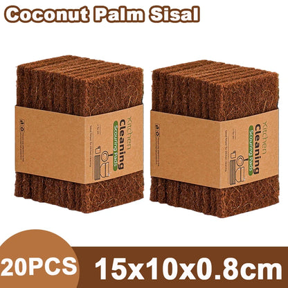5/10/20PCS Sisal Microfiber Sponge Eco-Friendly Natural Fiber Sponges Kitchen Dishwashing Cleaning Cloth Pan Pot Scouring Pad