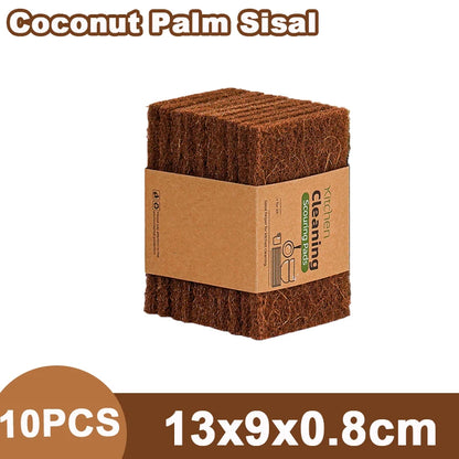 5/10/20PCS Sisal Microfiber Sponge Eco-Friendly Natural Fiber Sponges Kitchen Dishwashing Cleaning Cloth Pan Pot Scouring Pad