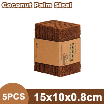5/10/20PCS Sisal Microfiber Sponge Eco-Friendly Natural Fiber Sponges Kitchen Dishwashing Cleaning Cloth Pan Pot Scouring Pad